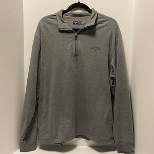Callaway Men’s Size Large Gray 1/4 Zip Pullover Sweater with Pockets